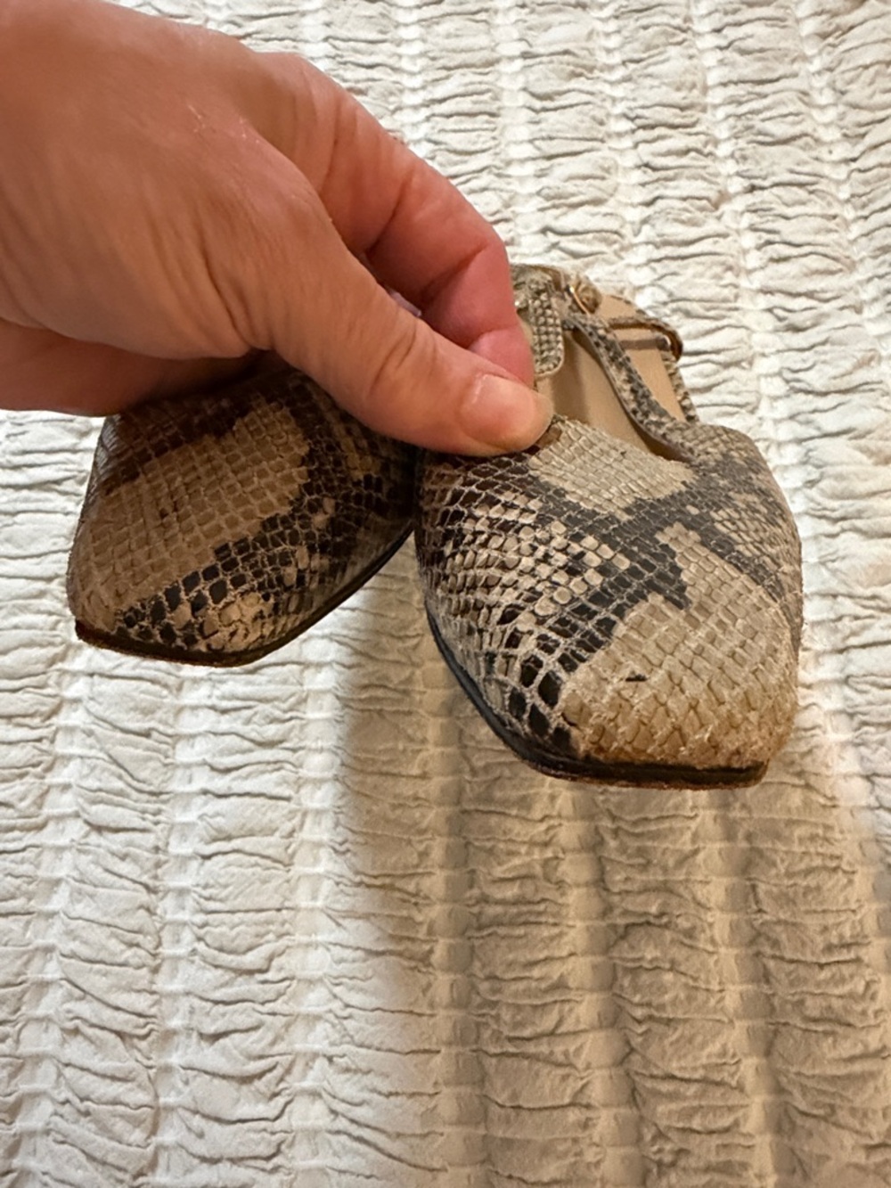 Vintage Stuart Weitzman Snake-Print Slingback heels - Picture 5 of 7